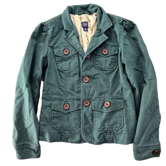 GAP Dark Green Denim Jacket Women's Size XS - Picture 1 of 5